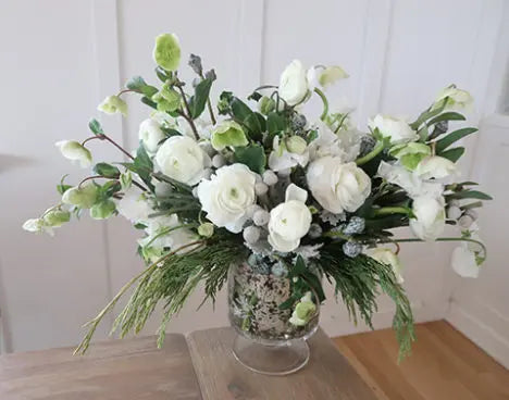Ashlyn Carter Wintery White Floral Arrangements - Tutorial Included PetalDrivenCom